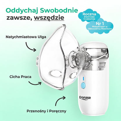 Eronase Przenośny Nebulizator – Inhalator dla Dzieci i Dorosłych
